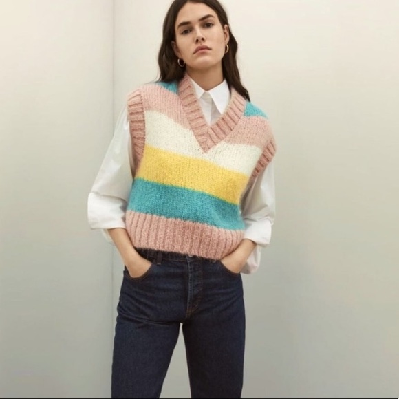 Zara Sweaters - Zara striped knit vest. Size Medium